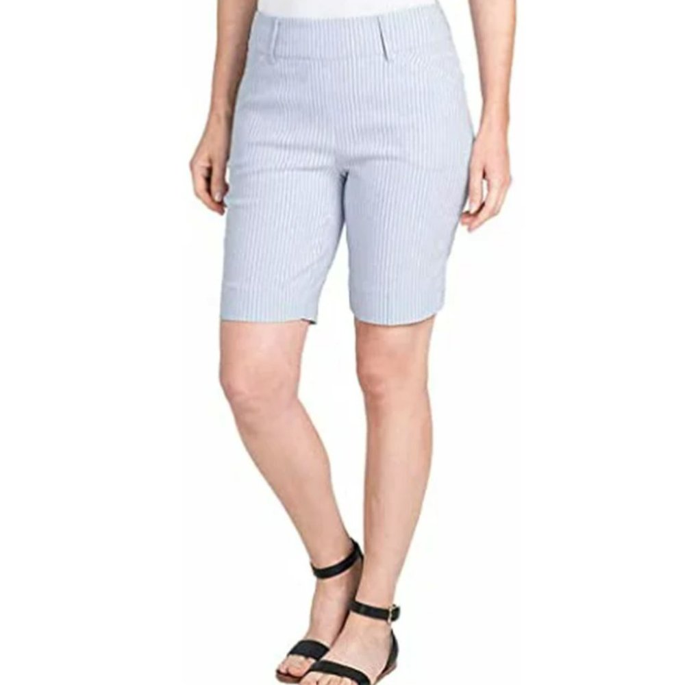 Hilary Radley Womens Midweight Bermuda Pull-On Short in Blue Great Reviews